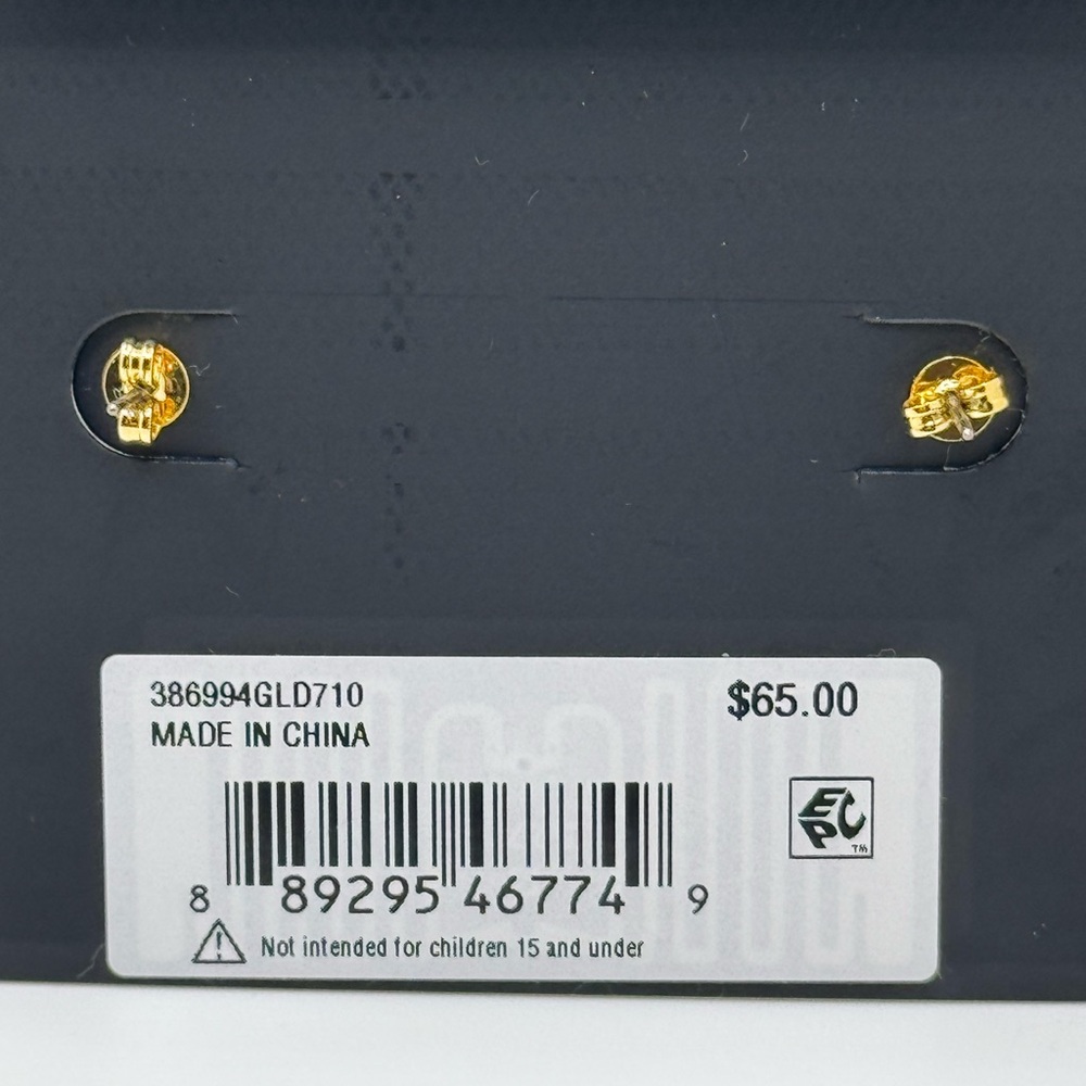 Coach Floating Center Gold and Silver Stud Earrings - Picture 3 of 4